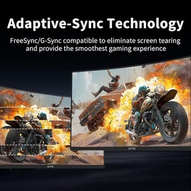 KTC 24 Inch Curved Gaming Monitor, 165Hz FHD 1080P Frameless Computer Monitor, Freesync/G-Sync Support, 99% sRGB, 3000:1 Contrast, HDMI, DisplayPort, Wall Mountable/Tilt Adjustable, H24S17 - Image 4