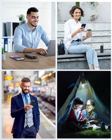 Portable Charger Power Bank 30000mAh - USB C 22.5W Fast Charging External Battery Pack Charging Bank PD QC4.0 with Flashlight 3 Outputs & 2 Inputs Phone Charger for iPhone Samsung Galaxy iPad etc - Image 7