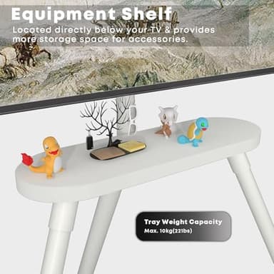 PUTORSEN Easel TV Stand for 43 to 65 inch LED LCD OLED Screens Hold up to 88lbs, Height Adjustable Tripod TV Floor Stand with Shelf/Snap Lock/Anti-Tip Strap, Max VESA 400x400mm, Matte White - Image 4
