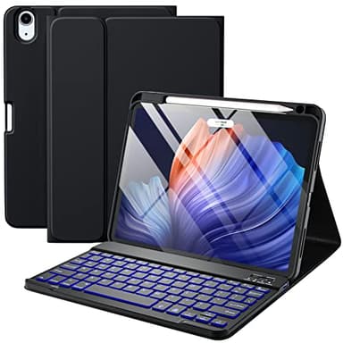 Harvopu Compatible for iPad Air 11-inch/ 10.9" Air 5th 4th Generation Case with Keyboard - Backlit Detachable, Folio Cover with Pencil Holder for iPad Air 11 Inch M3/M2, Air 5 2022/ Air 4 (Black) - Image 1