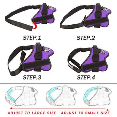 Bolux Dog Harness, No-Pull Reflective Dog Vest, Breathable Adjustable Pet Harness with Handle for Outdoor Walking - No More Pulling, Tugging or Choking (Purple, M) - Image 3