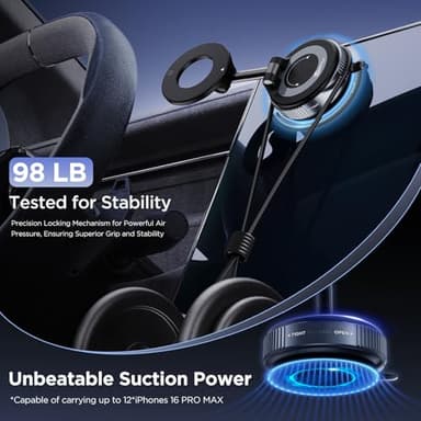 MSXTTLY Vacuum Magnetic Phone Holders for Your Car 2026 Suction Cup Phone Mount with Washable Nano Gel Pads 360° Adjustable Phone Mount Unlock More Scenes,Phone Holder for Smartphone&Car/Gym/Mirror - Image 5