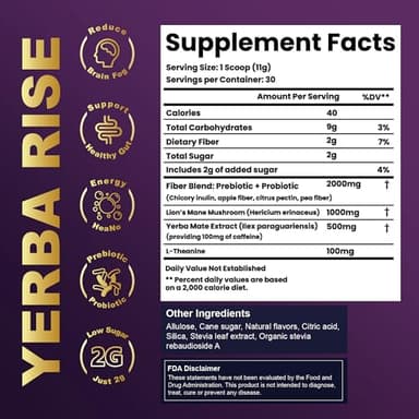 Yerba Mate Peach Mango Energy Tea Powder – Clean Plant-Based Focus Drink with Probiotics & Adaptogens – Low Sugar, No Crash, Smooth Taste – 30 Refreshing Servings - Image 2