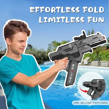SOFITEN Electric Gel Ball Blaster High Speed 200+FPS Automatic Blaster 100+ Feets Battery Display Foldable Stock Modular Battery with 40,000 Gel Balls Outdoor Games Summer Gifts Ages 14+ - Image 5