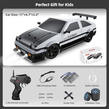 Sakeye RC Drift Car 2.4GHz 1:16 Scale 4WD High Speed Remote Control Cars Vehicle with LED Lights Two Batteries and Drifting Tires Racing Sport Toy Cars for Adults Boys Girls Kids - Image 6