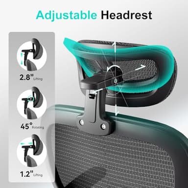 Ergonomic Ofice Chair with Adaptive BackrestSGS Class 4 Gas Clylinder and Flip-Up Armrests,Breathable Mesh, Adiustable Headres - Image 11