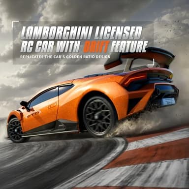 LUXOS RC Lamborghini Remote Control Car, 1:18 Scale Officially Licensed Lamboghini Toy Car, Cool RC Cars Toys for 4 5 6 7 8 9 10 11 12 Year Old Boys Kids Adults Gifts,15km/h Fast RC Drift Car (Orange) - Image 2