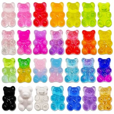 28Pcs Gummy Resin Bear Shoe Charms for Croc Clog Sandals Decoration, Girls Kids Women Shoe Accessories Bracelet
