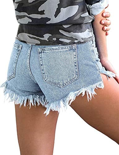 onlypuff Plus Size Blue Jean Shorts Mid Rise Denim Shorts Women Stretchy Jeans Casual Shorts XXL - Image 3