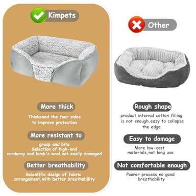 Dog Beds Small Medium Large Size Dog, Rectangle Cat Bed for Indoor Crate Sofa and Backseat of a Car, Non-Slip Bottom Breathable Soft Couch - Image 4