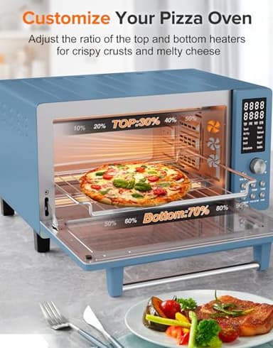 Nuwave Bravo Pro Smart Air Fryer Toaster Oven Combo, Airfryer Convection Oven Countertop, 10-in-1 Functions with Quicker & Even Crisp Technology, 1800W, 50-450°F, PFAS-Free, 21QT, Cozy Blue - Image 5