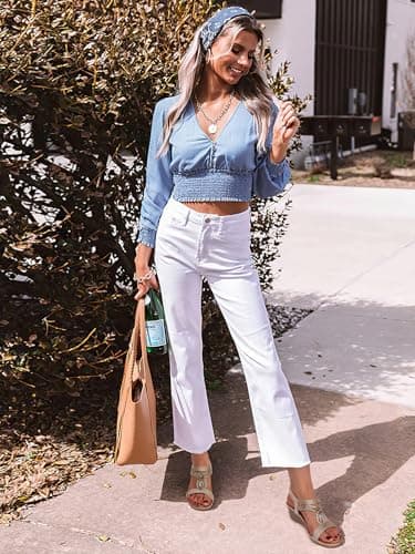 SHIBEVER Womens Wedge Sandals Elastic Ankle Strap Sandals Summer Comfortable Shoes Champagne Size 9 - Image 3