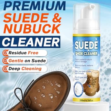 Bellemora Suede Shoe Cleaner, 6.76 Oz Nubuck and Suede Cleaner Kit with Brush, Shoe Cleaning Kit Removes Dirt and Stain, Shoe Care For Suede, Leather, Boots, Canvas - Image 2