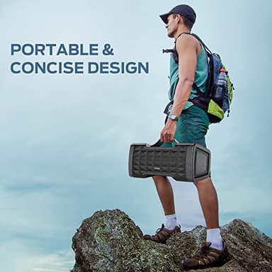 Oraolo Bluetooth Speaker Loud Portable Bluetooth Speaker, 40W Large Speakers Stereo Sound, IPX6 Waterproof, Support USB/AUX Input, Built-in Mic for Home Party Outdoor - Image 7