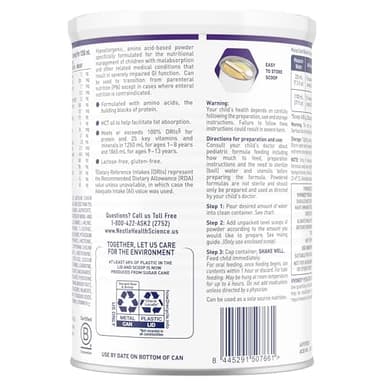 Vivonex Pediatric Elemental Powder, Hypoallergenic Formula for Children Ages 1-13,Tube Feeding or Oral Supplementation, Unflavored, 14.1 oz, Pack of 6 - Image 4
