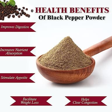 Himalayan Chef Organic Black Pepper Powder Shaker - 6.17Oz (175g), Free from Artificial Colors & Additives, Non GMO & Kosher Certified, Black Pepper Shaker - Image 6