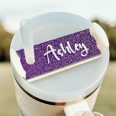 Personalized Stanley Cup Name Plate for Lids, Sparkling Name Tag for Stanley Tumbler 40 30 20 OZ, Custom Name Stanley Cup Accessories, Customize Gilttering Name Tag for Stanley Quencher H2.0 - Image 4