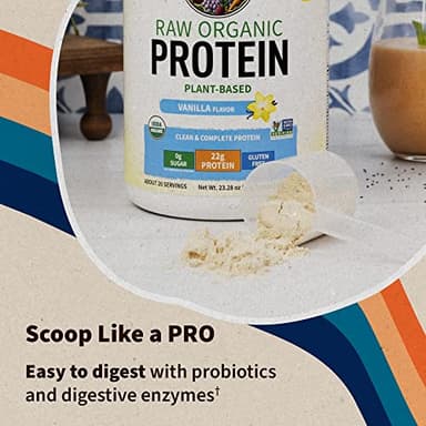 Garden of Life Protein Powder, Vegan Protein Powder, BCAA, Probiotics & Digestive Enzymes, Gluten & Lactose Free, Vanilla, 1.5 LB - Image 8