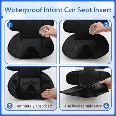 Infant Insert for Doona, Thickened Baby Car Seat Head & Body Support, Universal Carseat Head Support for Infant, Baby Car Seat Cushion with Filled Sponge, Breathable Newborn Car Seat Insert - Image 7