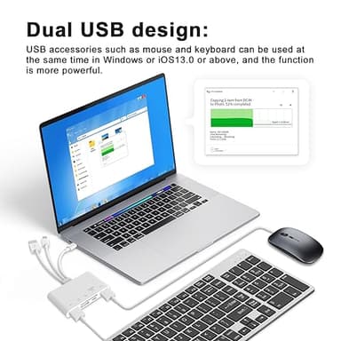 5-in-1 Memory Card Reader, USB OTG Adapter & SD Card Reader for i-Phone/i-Pad, USB C and USB A Devices with Micro SD & SD Card Slots, Supports SD/Micro SD/SDHC/SDXC/MMC - Image 6
