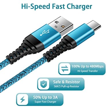 C Charger Cord Fast Charging USB Type C Cable Android Charger Cables 6FT 2Pack for Samsung Galaxy S25 S24 S23 S22 S21 S20 Ultra S20+ Note 20 10 S10 S9 Plus A12 A11 A52 Google Pixel 6 5 4 4a 3a XL - Image 4