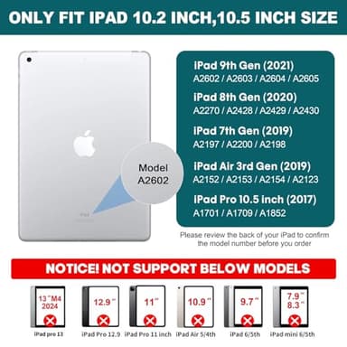 BABG iPad 9th Generation Case with Keyboard,360° Rotatable,Touchpad,Backlit Keyboard with Pencil Holder for 10.2 inch iPad 9th Gen 2021/ 8th Gen 2020/7th Gen 2019 and iPad Air 3/Pro 10.5"-Rose Gold - Image 2