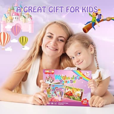 Wooden Puzzles Toys for Kids Ages 3-5, Set of 4 Packs with 20-Piece Unicorn Mermaid Princess Wood Jigsaw Puzzles, Preschool Educational Brain Teaser Toys for Girls 3 4 5 6 Years Old. - Image 7