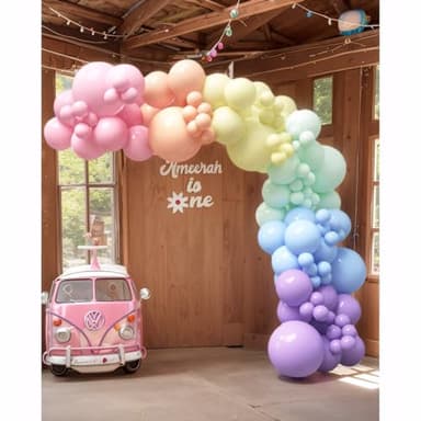 HOUSE OF PARTY 140PCS Pastel Rainbow Balloon Arch Garland Kit - Balloon Arch Kit-Birthday Balloons, Globos para Decoracion de Fiestas | Ideal for valentines day Baby Shower Party Decorations - Image 6