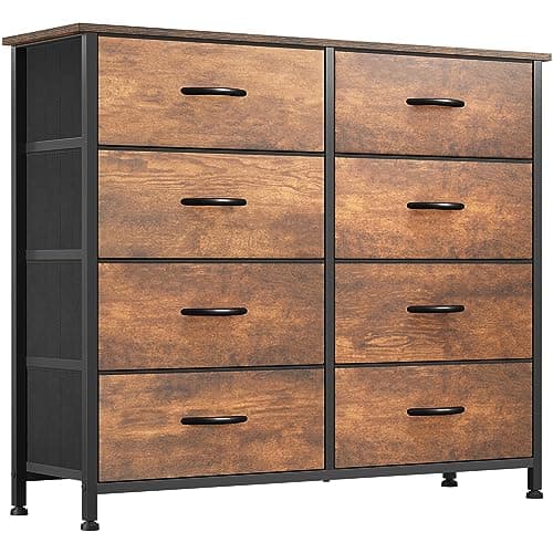 YITAHOME 8 Drawers Fabric Dresser, Furniture Storage Tower Cabinet, Organizer for Bedroom, Living Room, Hallway, Closet, Sturdy Steel Frame, Wooden Top, Easy-to-Pull Fabric Bins - Image 1