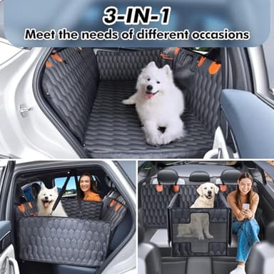 Chumajor 3-in-1 Convertible PU Leather Dog Car Seat Extender & Booster Seat – 400lb Capacity, Waterproof, Hard Bottom, Scratch-Proof Hammock for Cars & SUVs-L - Image 3