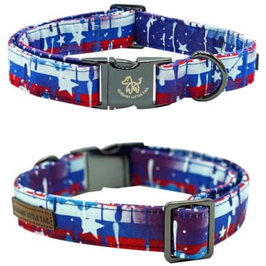 Elegant little tail Independence Dog Collar, Holiday Pet Collar with Bow Dog Durable Patriotic Dog Collars Pet Gift Adjustable Dog Collar for Large Dogs - Image 4