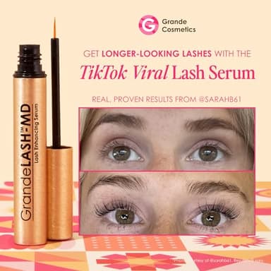 Grande Cosmetics GrandeLASH-MD Lash Enhancing Serum - Peptide & Vitamin Infused Formula for Longer, Thicker, Fuller Looking Lashes - Ophthalmologist Tested, Cruelty-Free, 6 Week Supply (1mL) - Image 2