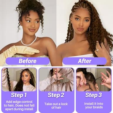 Human Braiding Hair for Boho Braids 110g Deep Wave Boho Bulk Human Hair for Braiding Knotless 12A Wet - Image 5