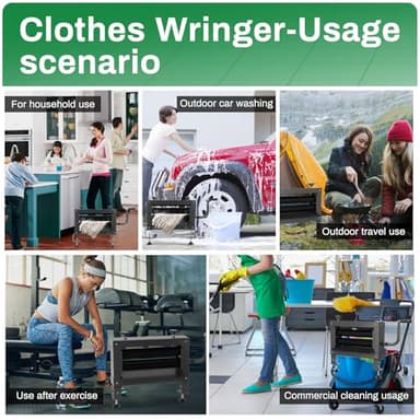 Upgraded Clothes Wringer,Double Adjustment Knobs-Heavy Duty Off-Grid Laundry Wringer for Towels,5X Thicker Rubber Rollers Remove 95% Water, Suitable for Use in Laundry, RV Travel, Car Washing. - Image 7