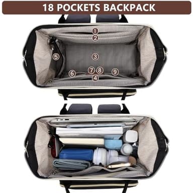 Focdod Backpack for Women Work Bags: 15.6 inch Laptop Backpack Purse Waterproof Backpacks with USB Charger College Bookbag Casual Business Computer Backpack for Travel Nurse Teacher - Image 2