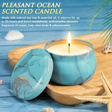 Birthday Gifts for Women Self Care Gifts Get Well Soon Gifts, Ocean Relaxing Spa Gifts Basket Care Package w/ Flannel Blanket 40 OZ Tumbler, Christmas Gifts for Mom Wife Grandma Friends Sisters Her - Image 5