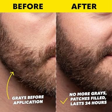 The Beard Club 1 Day Temporary Beard Dye for Men - Black Beard, Mustache & Eyebrow Color for a Fuller, Well-Defined Look, Water & Sweat Resistant, Up to 30 Applications, 0.3 fl oz - Image 4