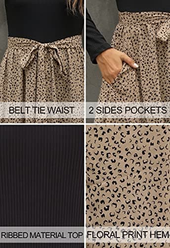 Zattcas Womens Long Sleeve Midi Dresses Casual Work Fall Dresses with Pockets Black T S - Image 5