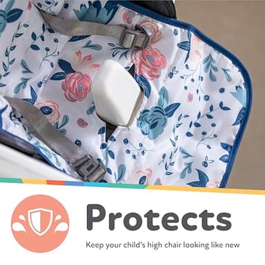 Nuby High Chair Cover Protecting from Spills and Crumbs, Water Resistant, Floral Print - Image 4