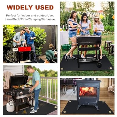 QYYDWN Under Grill Mat for Outdoor Grill,50 x 40 inches Double-Sided Fireproof Grill Pad,BBQ Mat for Under BBQ,Indoor Fireplace Mat,Fire Pit Mat,Oil-Proof Waterproof Mat - Image 6