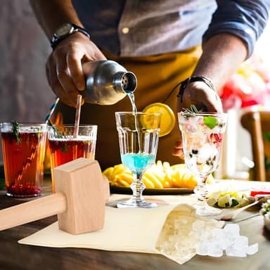 Lewis Ice Bag and Mallet, Ice Crushers for Home Use, Ice Crushing Bag for Bartender Kit Set & Bar Tools Kitchen Accessory - Image 5