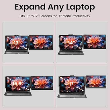 Laptop Screen Extender - 14" FHD 1080P IPS Portable Computer Monitor for Laptops, Dual Screen Travel Monitor for Laptops 13-17" with USB-C/HDMI Port, Plug & Play for Windows/Mac/Android/Switch/PS - Image 7