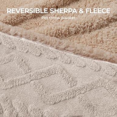Waterproof Pet Blanket, Liquid Pee Proof Dog Blankets for Sofa Bed Couch, Reversible Sherpa Fleece Furniture Protector Cover for Small Medium Large Dogs Cats,Beige-Thicken X-Large(85" x 57") - Image 8