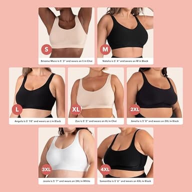 SHAPERMINT Bras for Women No Underwire - Seamless Bras for Women, Wireless Bra, Adjustable Seamless Bra, Plus Sizes White - Image 4