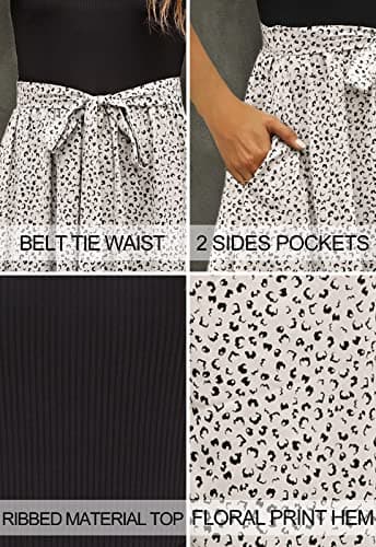 Zattcas Women Summer Short Sleeve Ribbed Midi Dress with Pockets Casual Work Dress Black L - Image 5