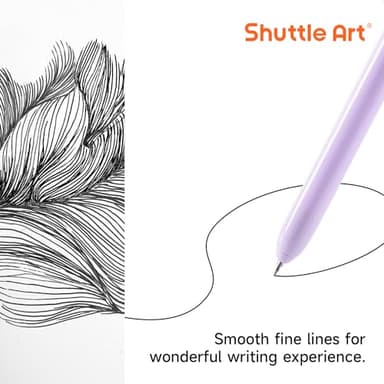 Shuttle Art Retractable Pastel Gel Ink Pens, 15 Pack Black Ink Pens, Cute Pens 0.5mm Fine Point for Writing Journaling Taking Notes School Office Home - Image 4