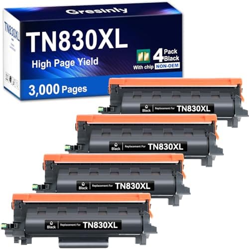 TN830XL TN830 XL/V/R Toner Compatible Replacement for Brother TN830XL TN-830 XL Black for HL-L2460DW DCP-L2640DW MFC-L2820DW L2820DWXL 2405W L2400D L2480DW Toner TN830 V/R,4P - Image 1