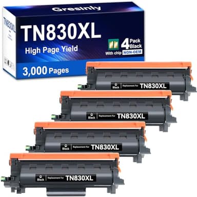 TN830XL TN830 XL/V/R Toner Compatible Replacement for Brother TN830XL TN-830 XL Black for HL-L2460DW DCP-L2640DW MFC-L2820DW L2820DWXL 2405W L2400D L2480DW Toner TN830 V/R,4P - Image 1