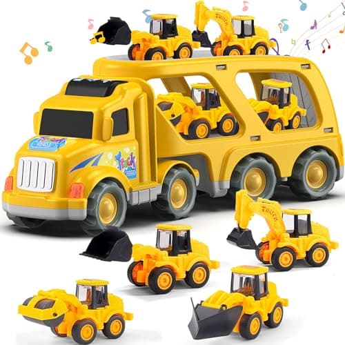 Veslier Construction Truck Toys for Boys Girls Age 1 2 3 4 5 6 Years Old,Carrier Transport Trucks for Kids 1-3 3-5 Year Old,Christmas Birthday Gift Toddler Toys. - Image 1
