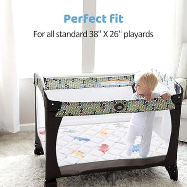 Lillibearas Pack and Play Mattress 38" x 26" x 1.5", Firm Support and Comfort Foam, Soft Playard Mattress for Babies and Toddlers, Baby Essentials Items - Image 5